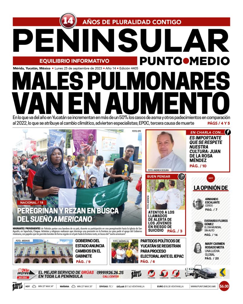 Edición impresa del lunes 25 de septiembre de 2023