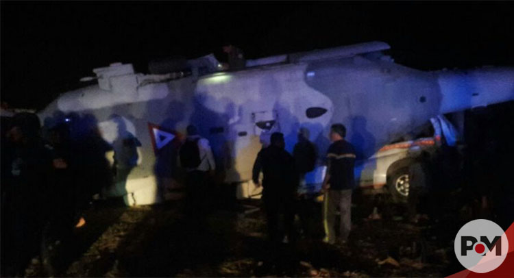 Suman 14 muertos por desplome de helicóptero