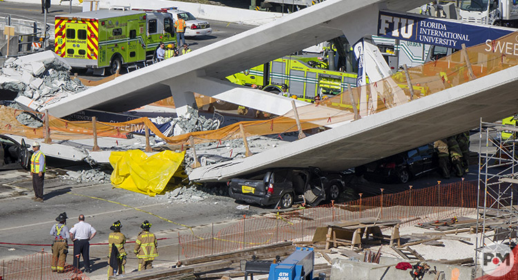 Mueren varias personas por derrumbe de puente en Florida